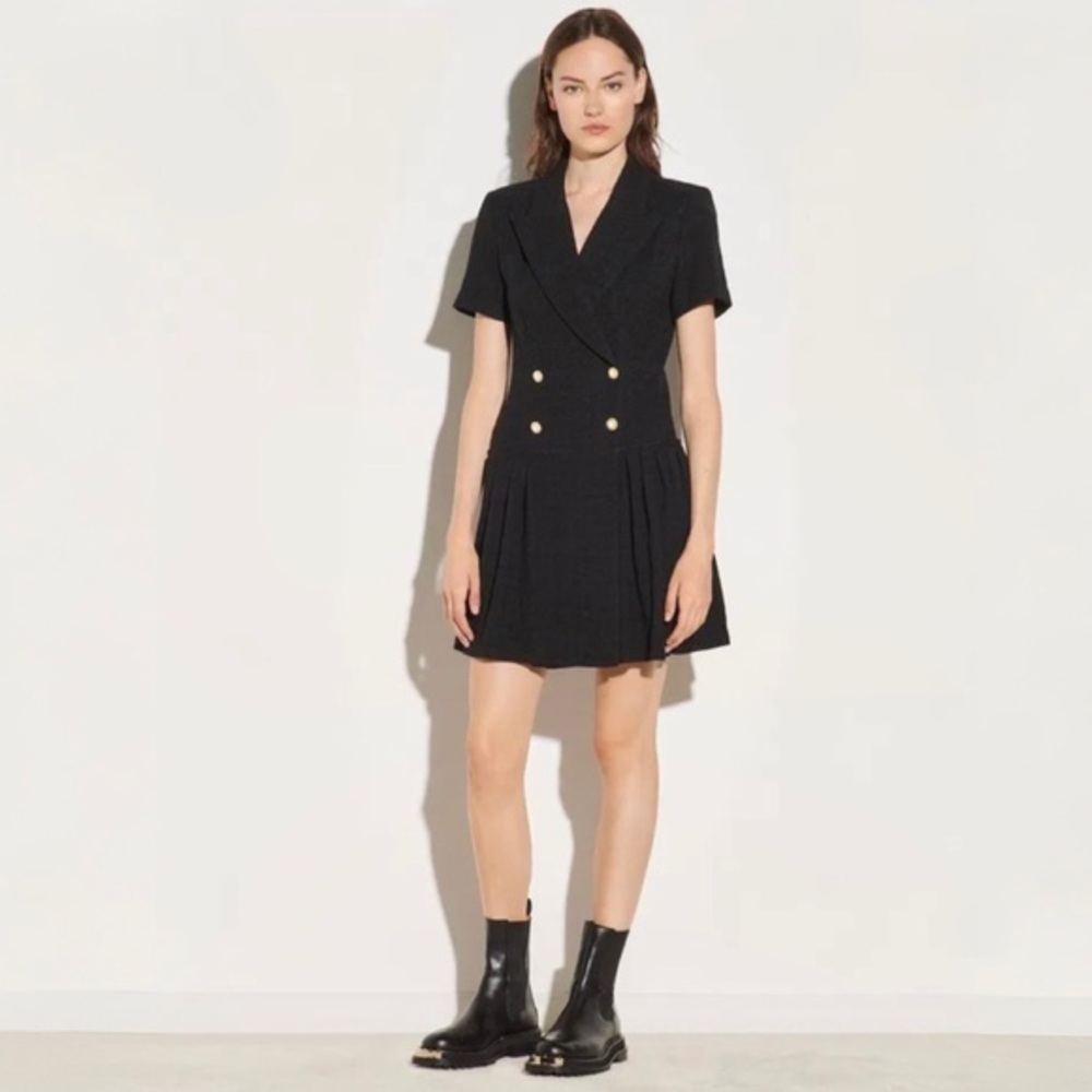 SANDRO WOMENS SHORT TWEED COAT DRESS